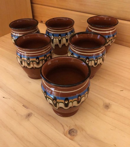 Rustikale keramikbecher mit - rustikale,