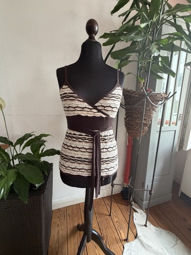 Y2k strick cami top - top, mit
