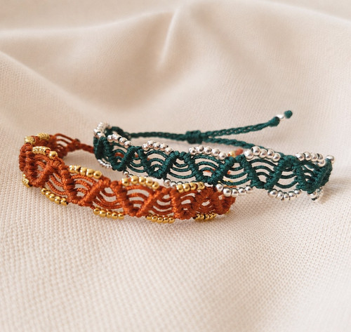 Makramee armband wellenmuster - makramee,