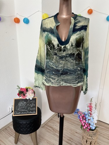 Damen bluse wellenmuster - bluse, m